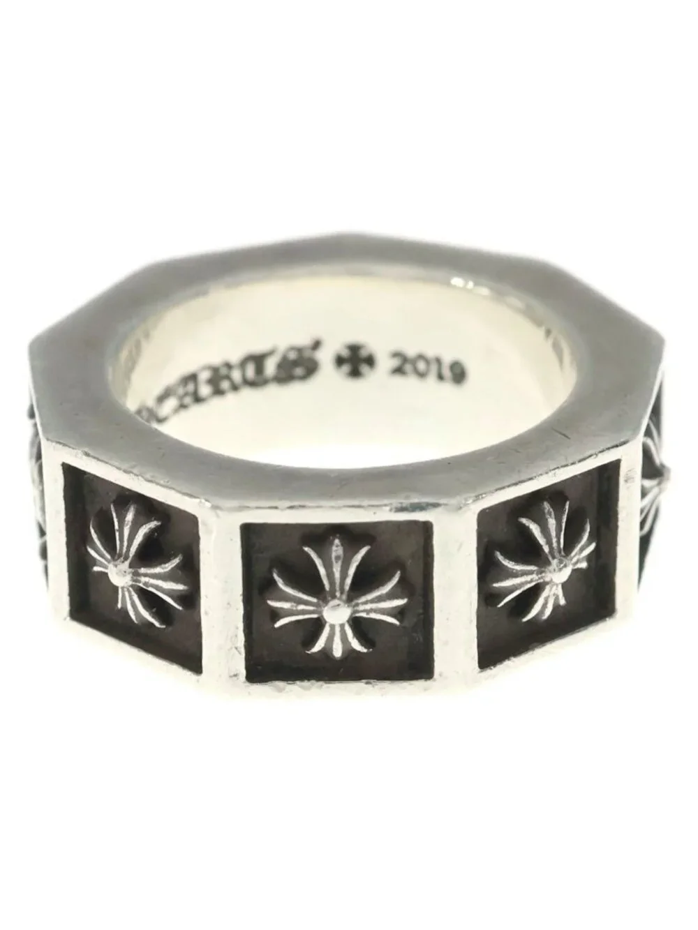 Chrome Hearts Alphabet Block CH Plus Ring Silver